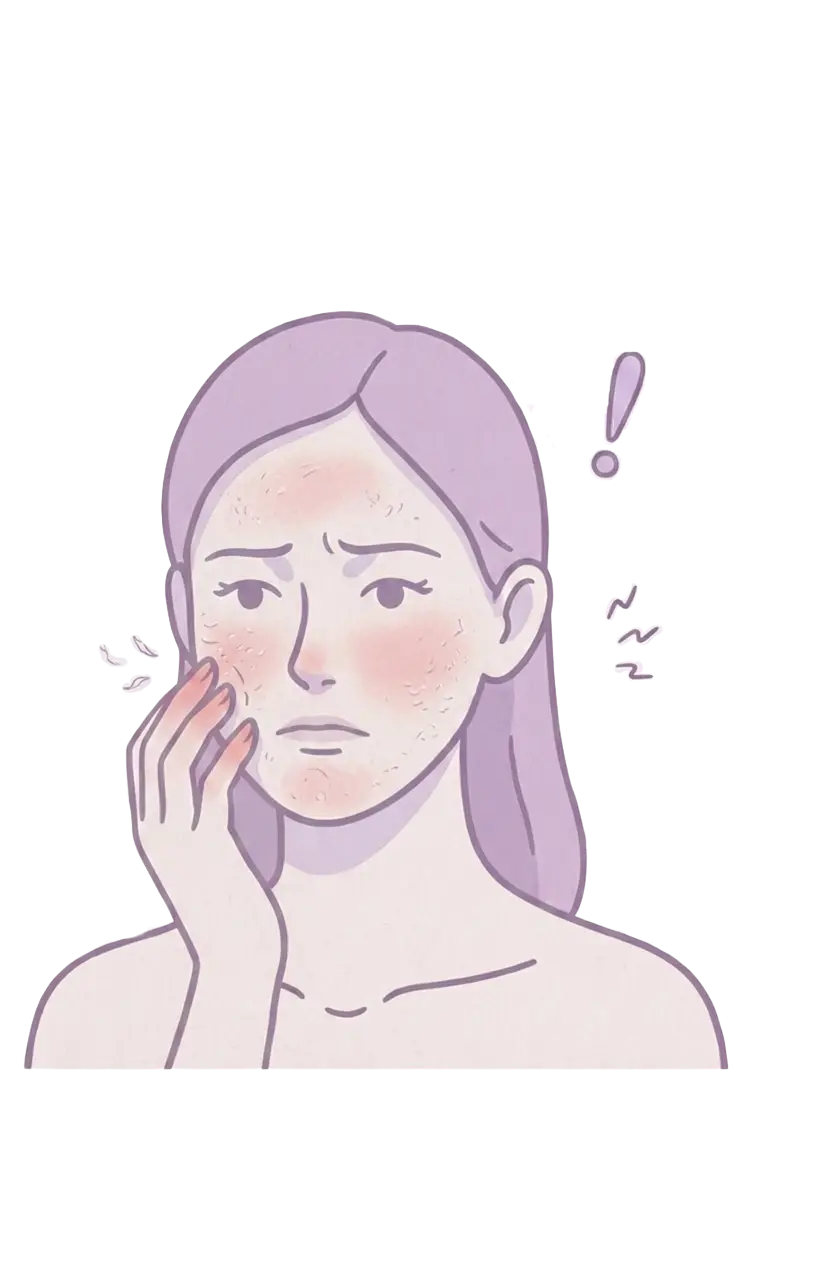 Mild dryness and itchiness